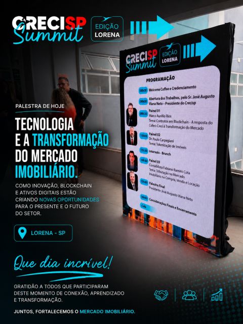 Painel do CRECI Summit em Lorena